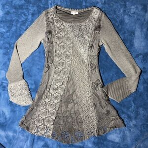 Y2K Asymmetrical Lace Knit Long Sleeve